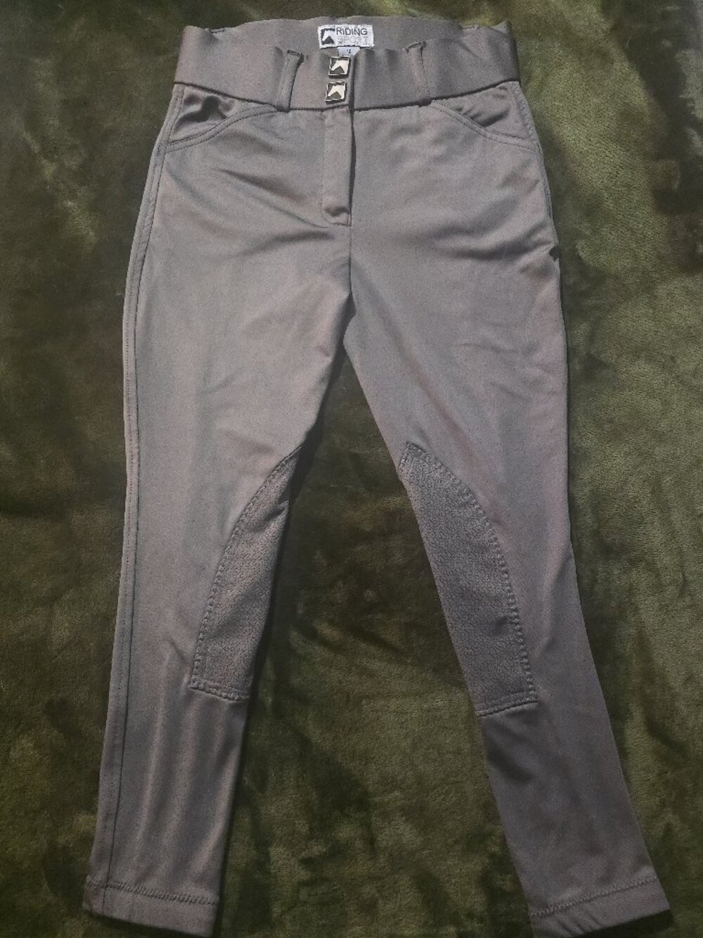Riding Sport Kids Knee-Patch Riding Breeches Grey Size 12 Equestrian Pants